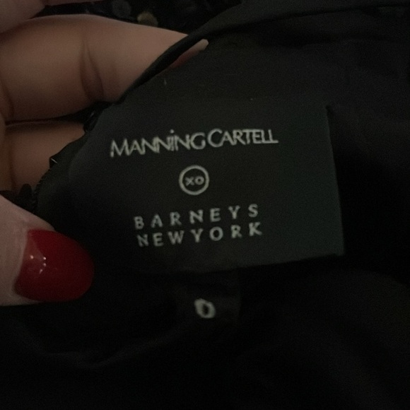 MANNING CARTELL Black Sequins Deep V Neck Backless Cocktail Dress Size 0 Holiday - Picture 11 of 11